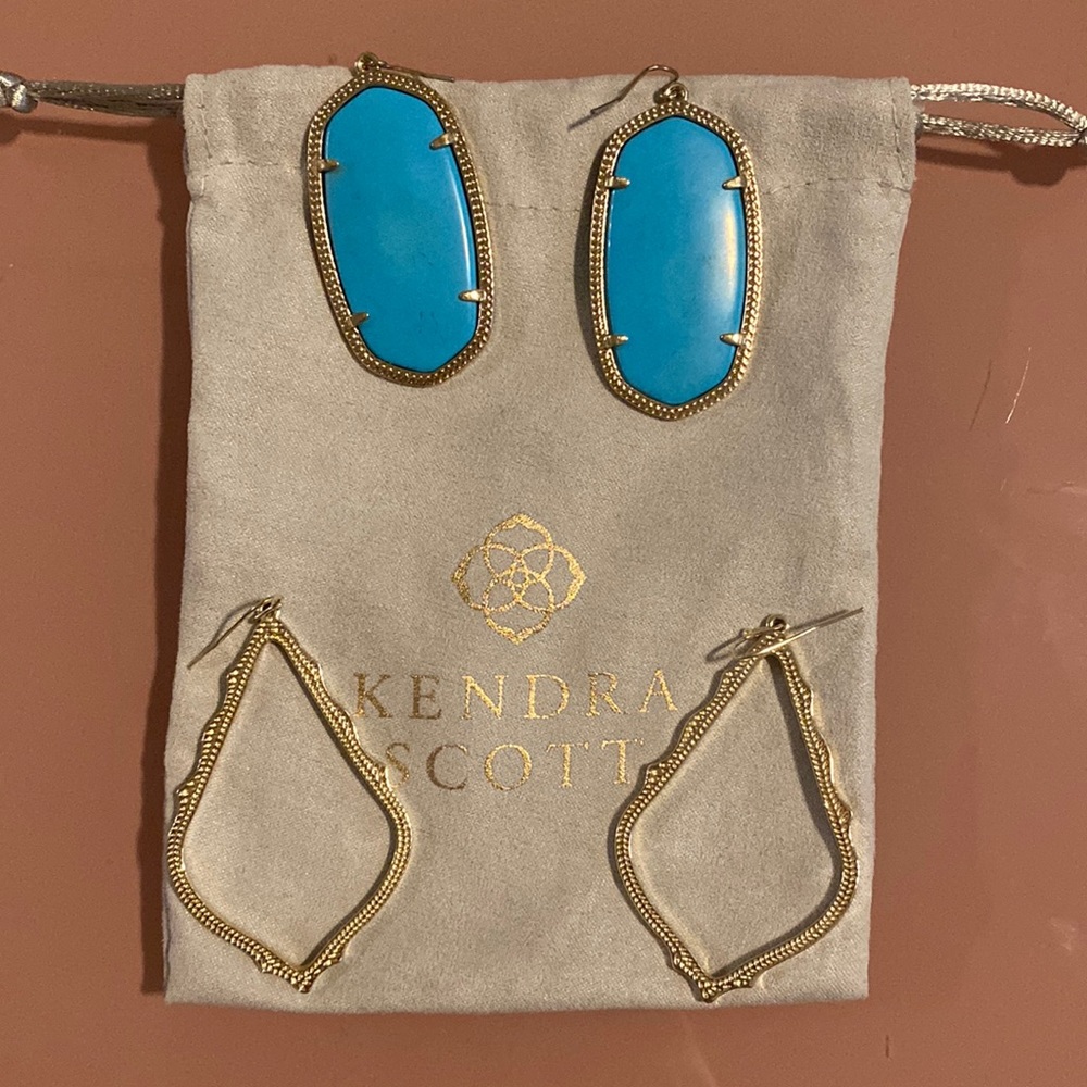 BUNDLE- Kendra Scott turquoise & gold earrings